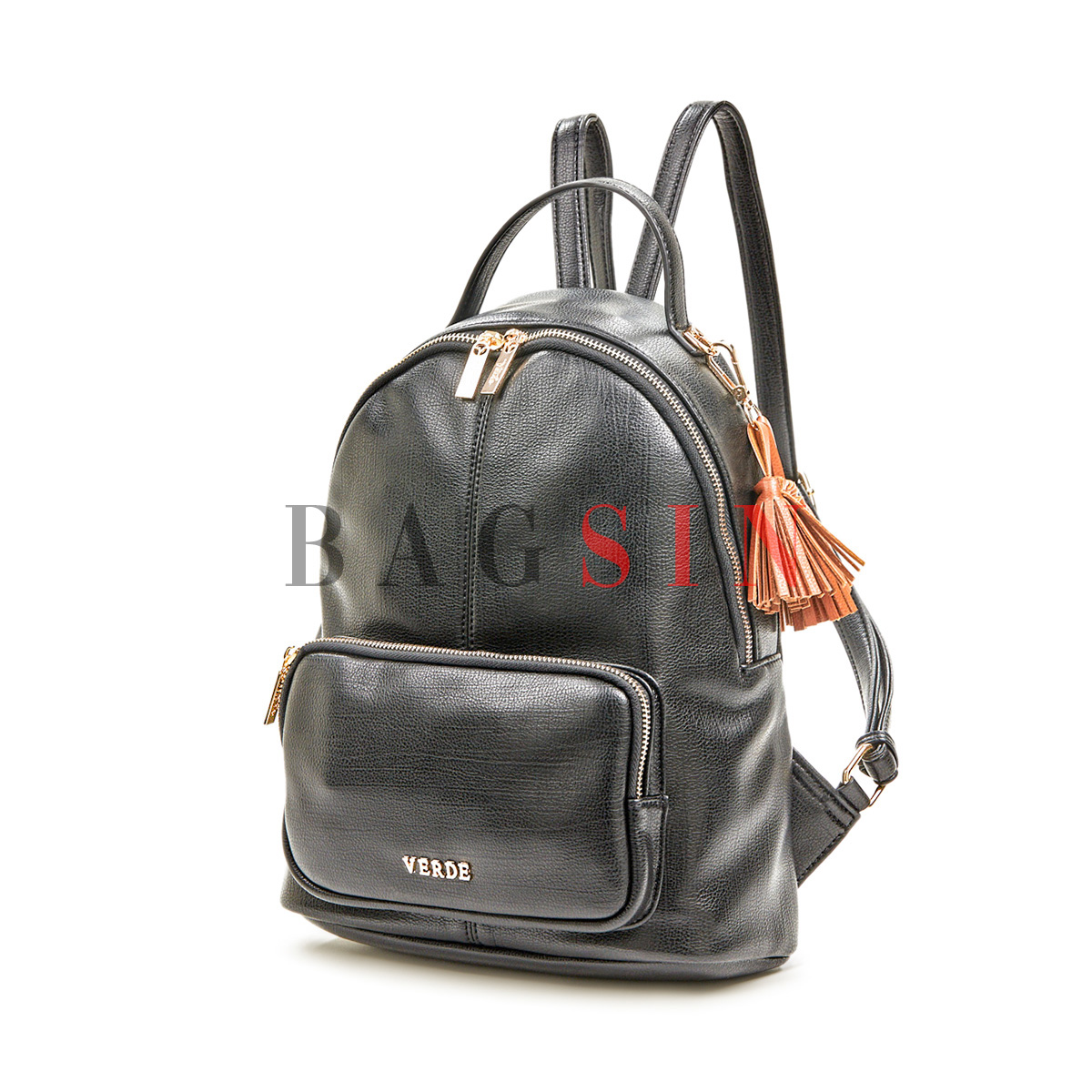 Σακίδιο Πλάτης Με Μπρελόκ Verde Backpack 16-5703 Μαύρο.