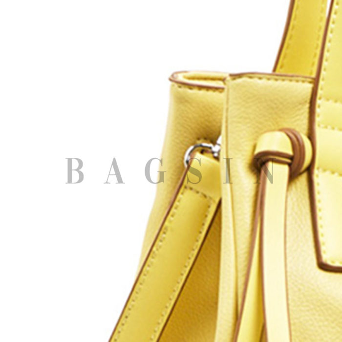 Τσάντα Ώμου Shopper Με Κρόσσια Verde 16-5986 Κίτρινη