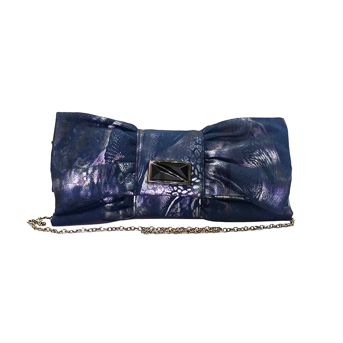Τσάντα Ώμου – Φάκελος Με Holographic Τύπωμα & Αλυσίδα Bagsin 2069 Μπλε