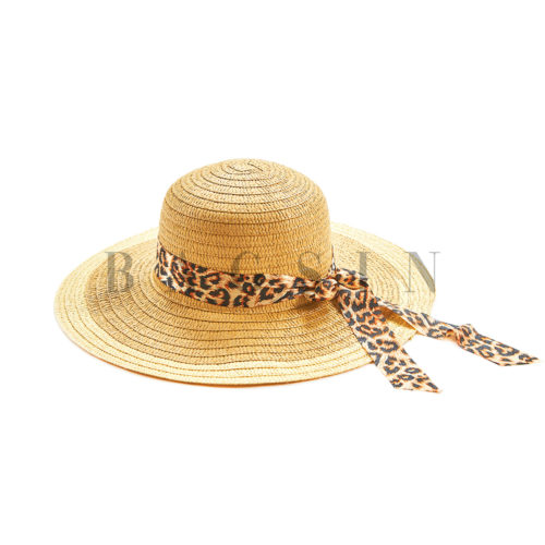 Καπέλο Ψάθινο Με Λεοπάρ Φιόγκο Verde 05-0679 Κάμελ-Μπεζ
