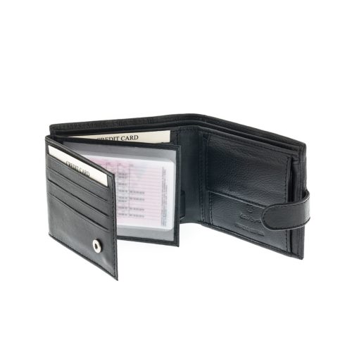 Lavor 7128 Μαύρο Πορτοφόλι Rfid Μικρό Δερμάτινο με θήκες για Κάρτες